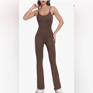 Brown Sleeveless Jumpsuit